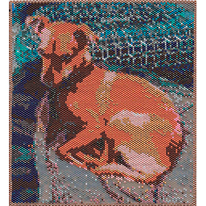 Penny, tapestry by Rose Rushbrooke. Bead weaving. Glass seed beads. Image copyright © Rose Rushbrooke.