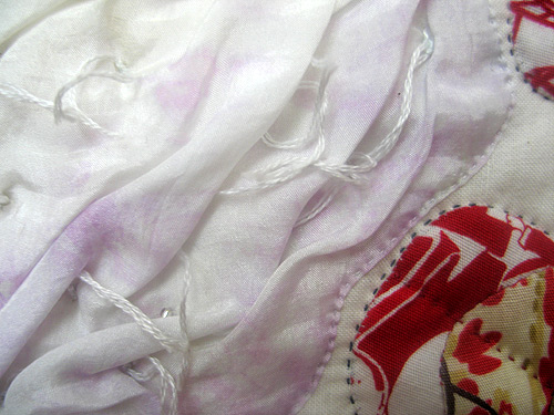 Detail 1 of The Cliffs of Progress - fractal quilt by Rose Rushbrooke. Image copyright &copy; Rose Rushbrooke.