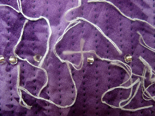 Detail 2 of The Cliffs of Progress - fractal quilt by Rose Rushbrooke. Image copyright &copy; Rose Rushbrooke.