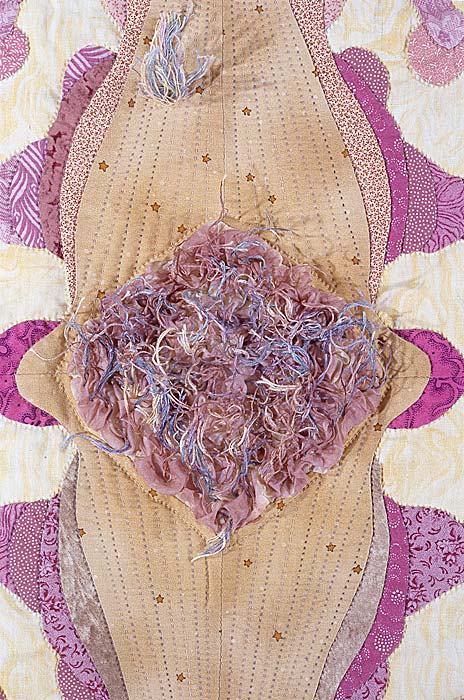 Detail 6 from Les Folies Bergere - fractal quilt by Rose Rushbrooke. Image copyright &copy; Rose Rushbrooke.