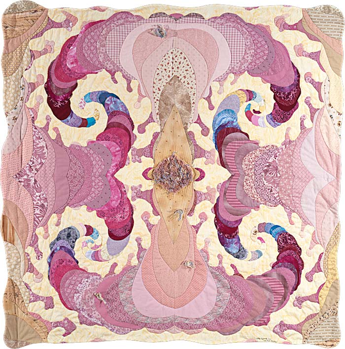 Les Folies Bergere - fractal quilt by Rose Rushbrooke. Image copyright &copy; Rose Rushbrooke.