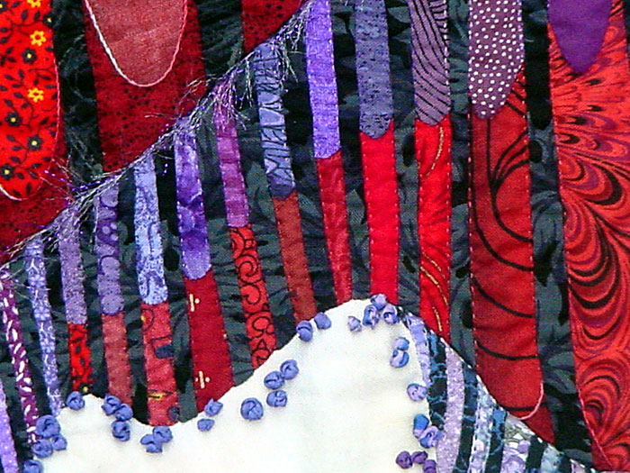 Detail 1 from Lydia - fractal quilt by Rose Rushbrooke. Image copyright &copy; Rose Rushbrooke.