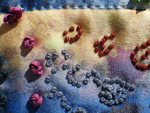 Detail 1 from Rabbit Hole - fractal quilt by Rose Rushbrooke. Image copyright &copy; Rose Rushbrooke.