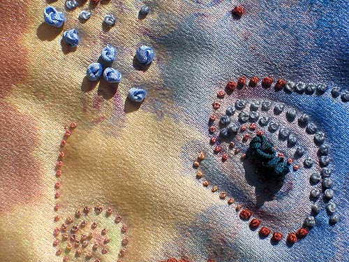 Detail 3 from Rabbit Hole - fractal quilt by Rose Rushbrooke. Image copyright &copy; Rose Rushbrooke.