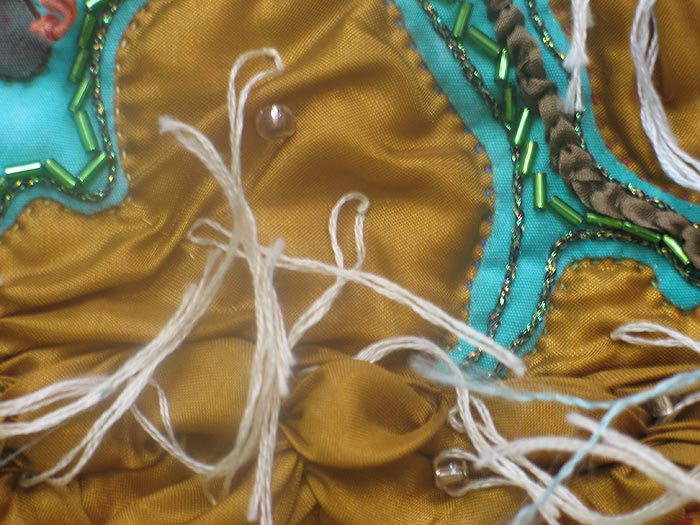 Detail 1 Summer Haze aka Volcanic Pizza  - fractal quilt by Rose Rushbrooke. Image copyright &copy; Rose Rushbrooke.