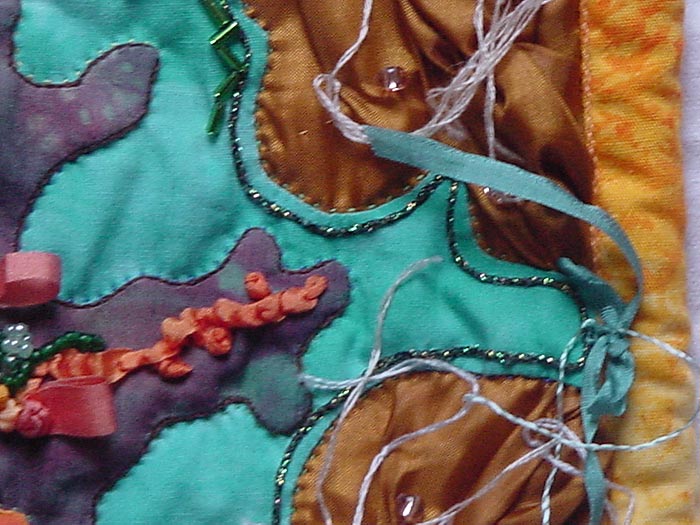 Detail 4 Summer Haze aka Volcanic Pizza  - fractal quilt by Rose Rushbrooke. Image copyright &copy; Rose Rushbrooke.